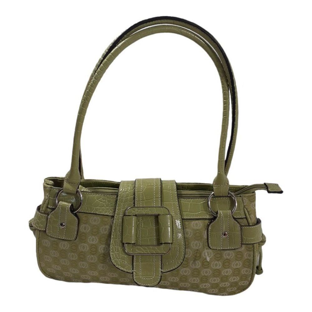 Med Green Handbag With Large Buckle